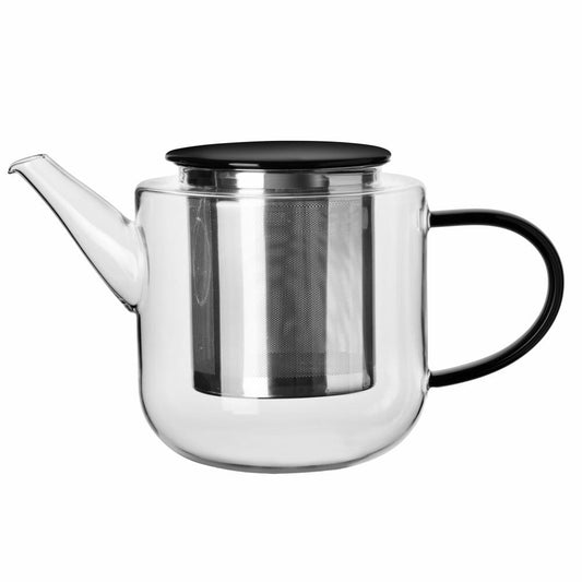 ASA Selection Coppa Teekanne, mit Schwarzem Henkel / Deckel, Kanne, Glas, 1.1 L, 20370490