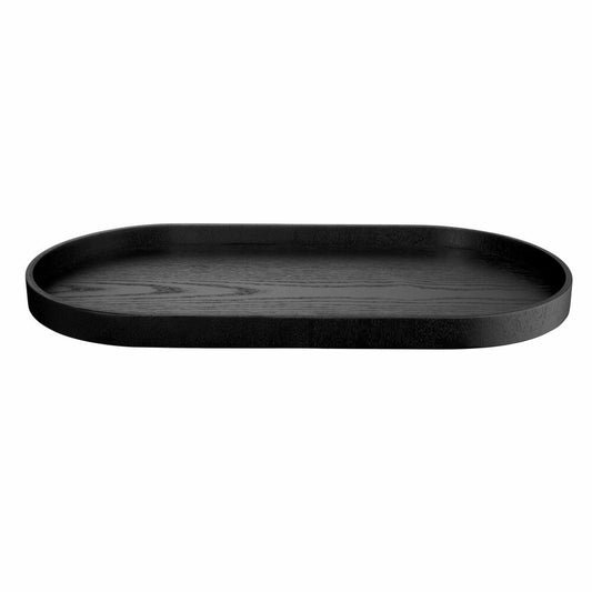 ASA Selection wood Holztablett Oval, Tablett, Serviertablett, Dekotablett, Eiche, Schwarz, 44 x 22.5 cm, 53795900