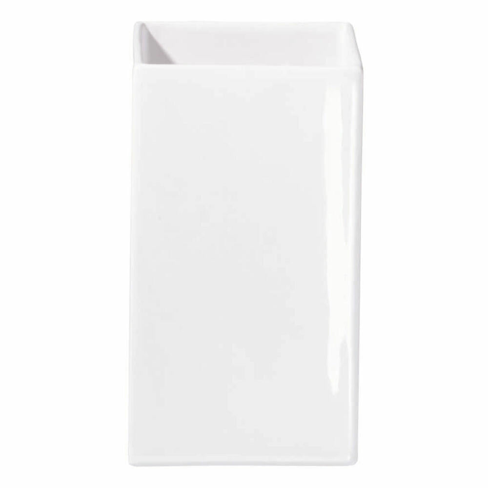 ASA Selection Quadro Vase, Flower Vase, Flower Decoration, Ceramic Vase, Ceramic, White, 21 cm, 4606005