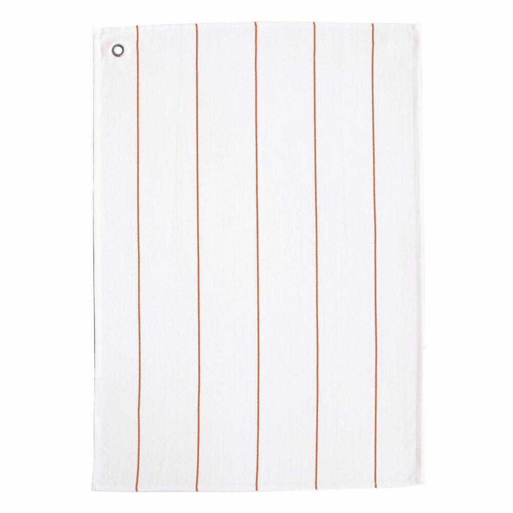 ASA Selection Textil Tea Towel Stripes Narrow, Cotton, White / Terra, W 50 cm, 73213065