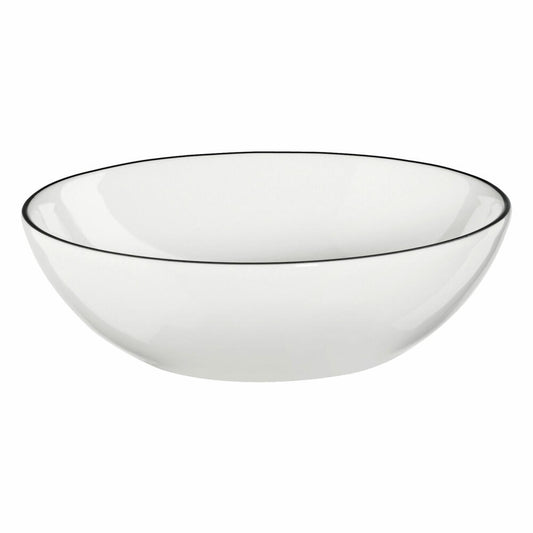 ASA Selection Ligne Noire Bowl, Black Line, Fine Bone China, Warm White, Ø 15.5 cm, 1908113