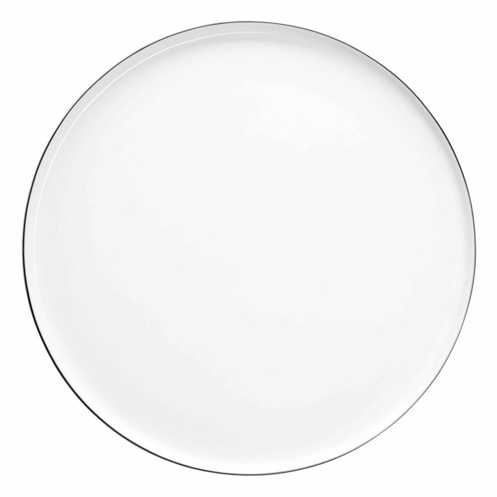 ASA Selection Ocoligne Teller mit Schwarzem Rand, Teller mit Schwarzem Rand, Porzellan, Beige, 32 cm, 2034113