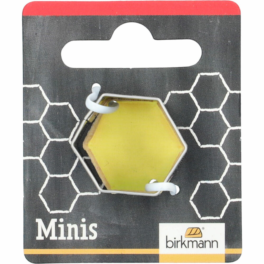Birkmann Mini-Ausstechform Sechseck, Ausstecher, Plätzchenform, Keks, Plätzchen, Edelstahl, 2.4 cm, 152526