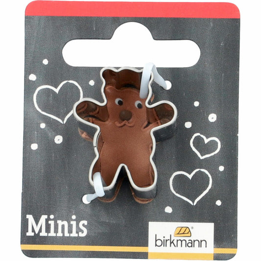 Birkmann Mini-Ausstechform Teddy, Ausstecher, Plätzchenform, Keks, Plätzchen, Edelstahl, 2.7 cm, 152588