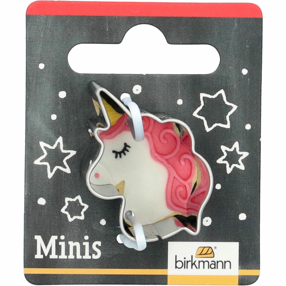 Birkmann Mini-Ausstechform Einhorn, Ausstecher, Plätzchenform, Keks, Plätzchen, Edelstahl, 3 cm, 152649