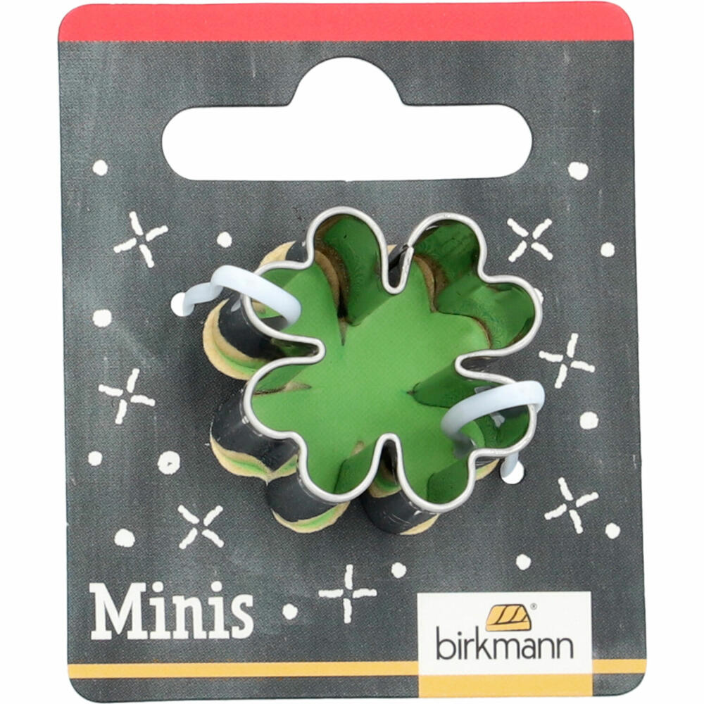 Birkmann Mini-Ausstechform Kleeblatt, Ausstecher, Plätzchenform, Keks, Plätzchen, Edelstahl, 2.5 cm, 152731