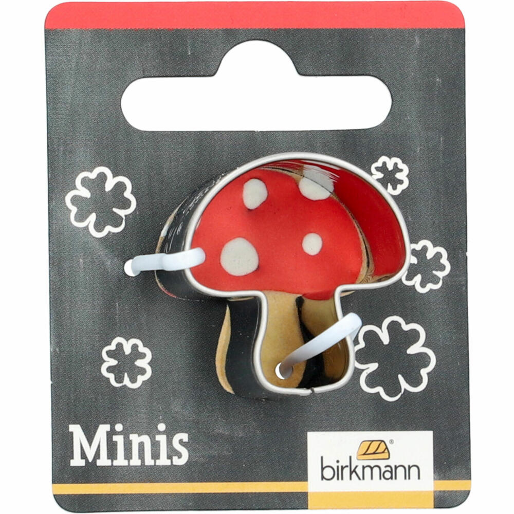 Birkmann Mini-Ausstechform Pilz, Ausstecher, Plätzchenform, Keks, Plätzchen, Edelstahl, 2.7 cm, 152748