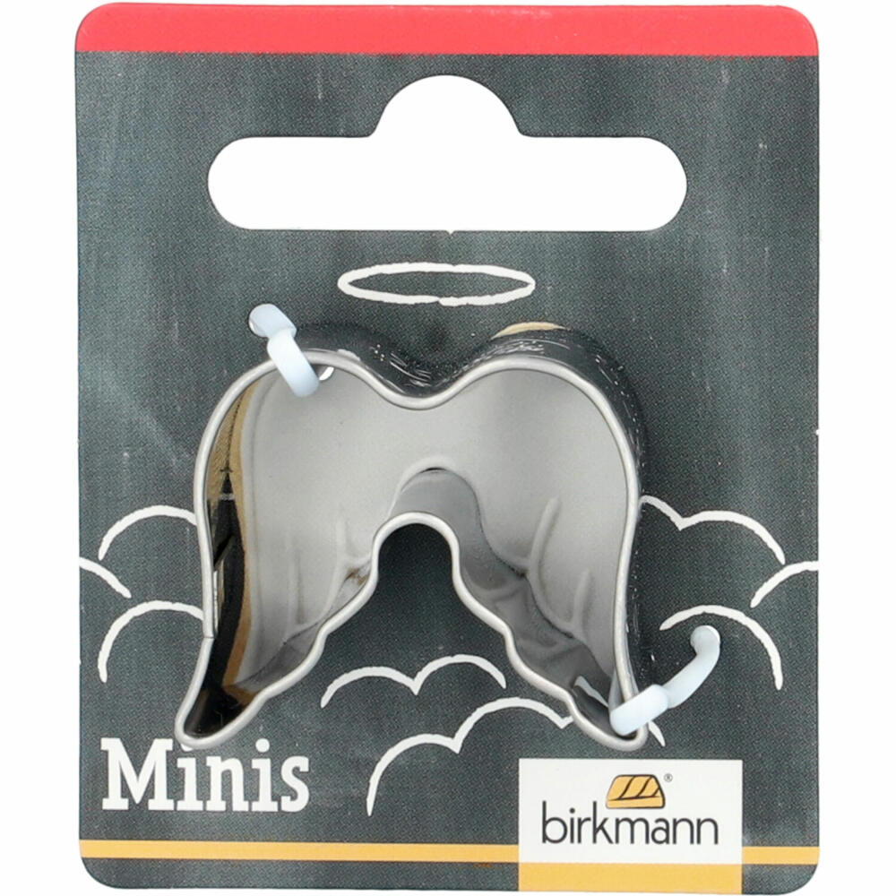 Birkmann Mini-Ausstechform Flügel, Ausstecher, Plätzchenform, Keks, Plätzchen, Edelstahl, 3 cm, 152762