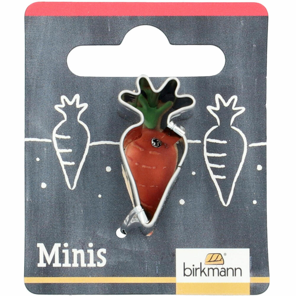 Birkmann Mini-Ausstechform Möhre, Ausstecher, Plätzchenform, Keks, Plätzchen, Edelstahl, 3 cm, 152861