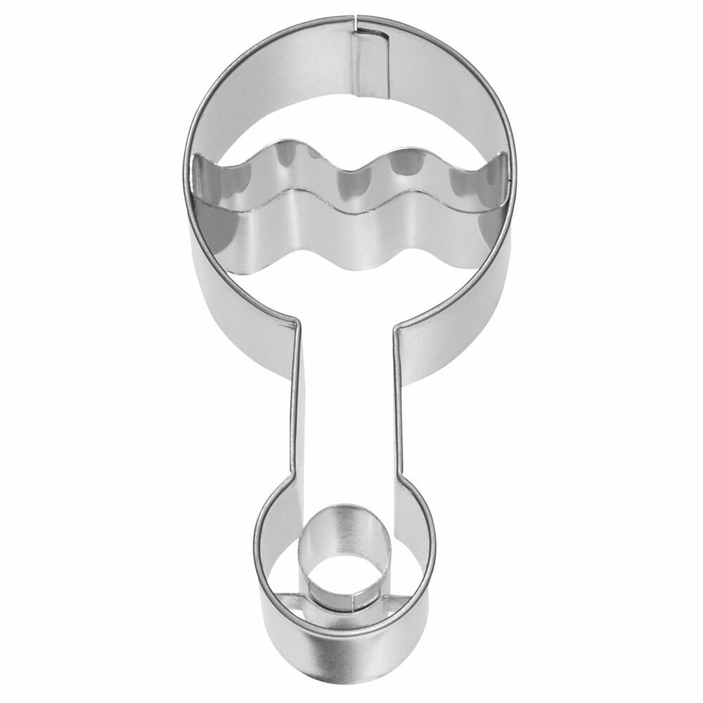 Birkmann Ausstechform Babyrassel, Ausstecher, Plätzchenform, Keks, Plätzchen, Edelstahl, 7.5 cm, 193802