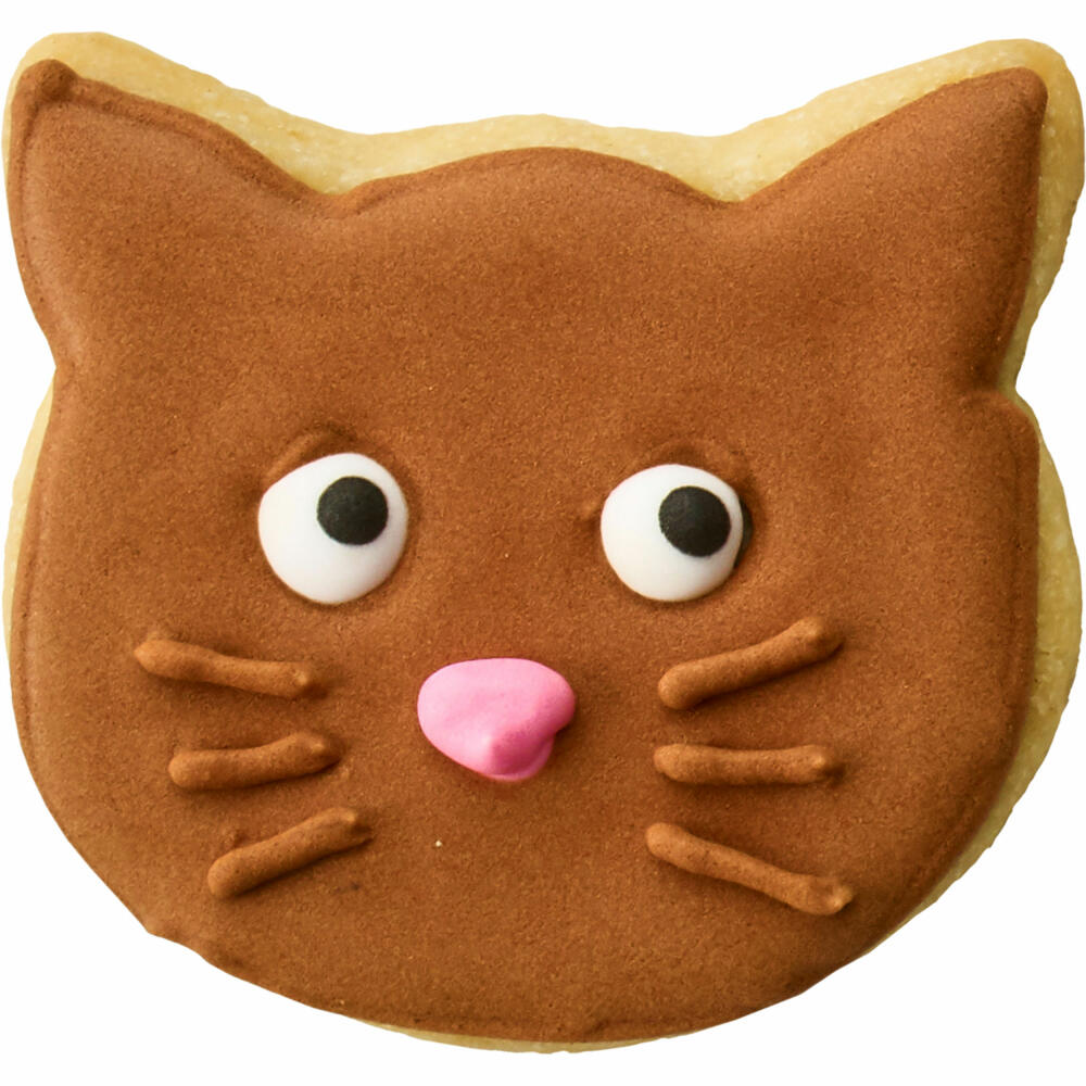 Birkmann Ausstechform Katze Kopf, mit Innenprägung, Ausstecher, Plätzchenform, Keks, Plätzchen, Edelstahl, 5.3 cm, 195547