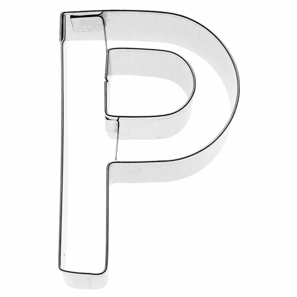 Birkmann Ausstechform Buchstabe P, Ausstecher, Plätzchenform, Keks, Plätzchen, Edelstahl, 6 cm, 196445