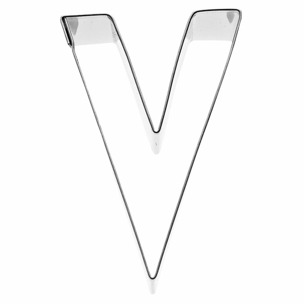 Birkmann Ausstechform Buchstabe V, Ausstecher, Plätzchenform, Keks, Plätzchen, Edelstahl, 6 cm, 196506