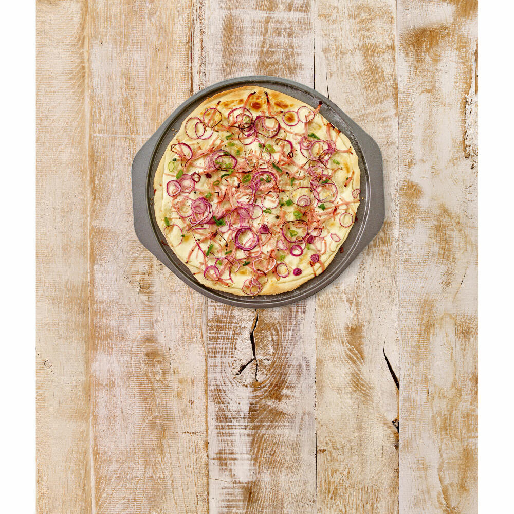 Birkmann Laib &amp; Seele tarte flambée tray, perforated, pizza tray, baking tray, tarte flambée tray, carbon steel, Ø 32 cm, 210431