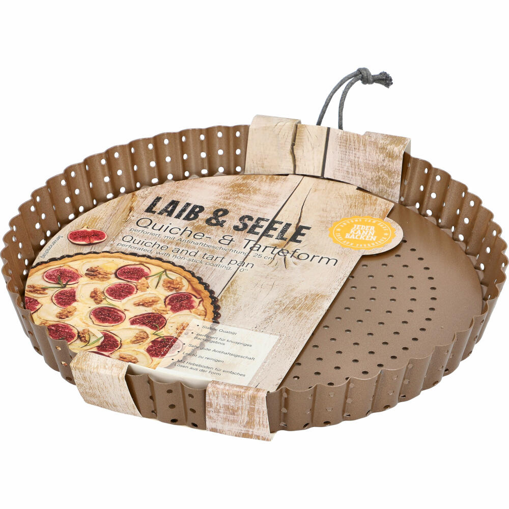Birkmann Laib & Seele Quiche- & Tarteform, Quicheform, Backform, Kuchenbackform, Karbonstahl, Ø 25 cm, 210554