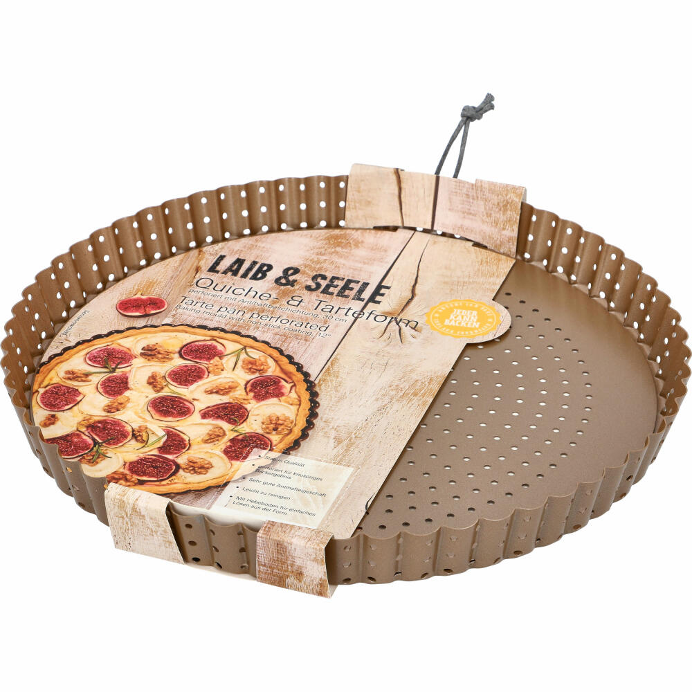 Birkmann Laib & Seele Quiche- & Tarteform, Quicheform, Backform, Kuchenbackform, Karbonstahl, Ø 30 cm, 210561