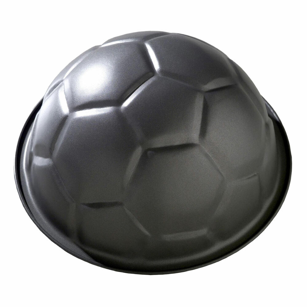 Birkmann motif baking pan football large, baking pan, cake pan, with non-stick coating, steel, grey, Ø 22.5 cm, 212220