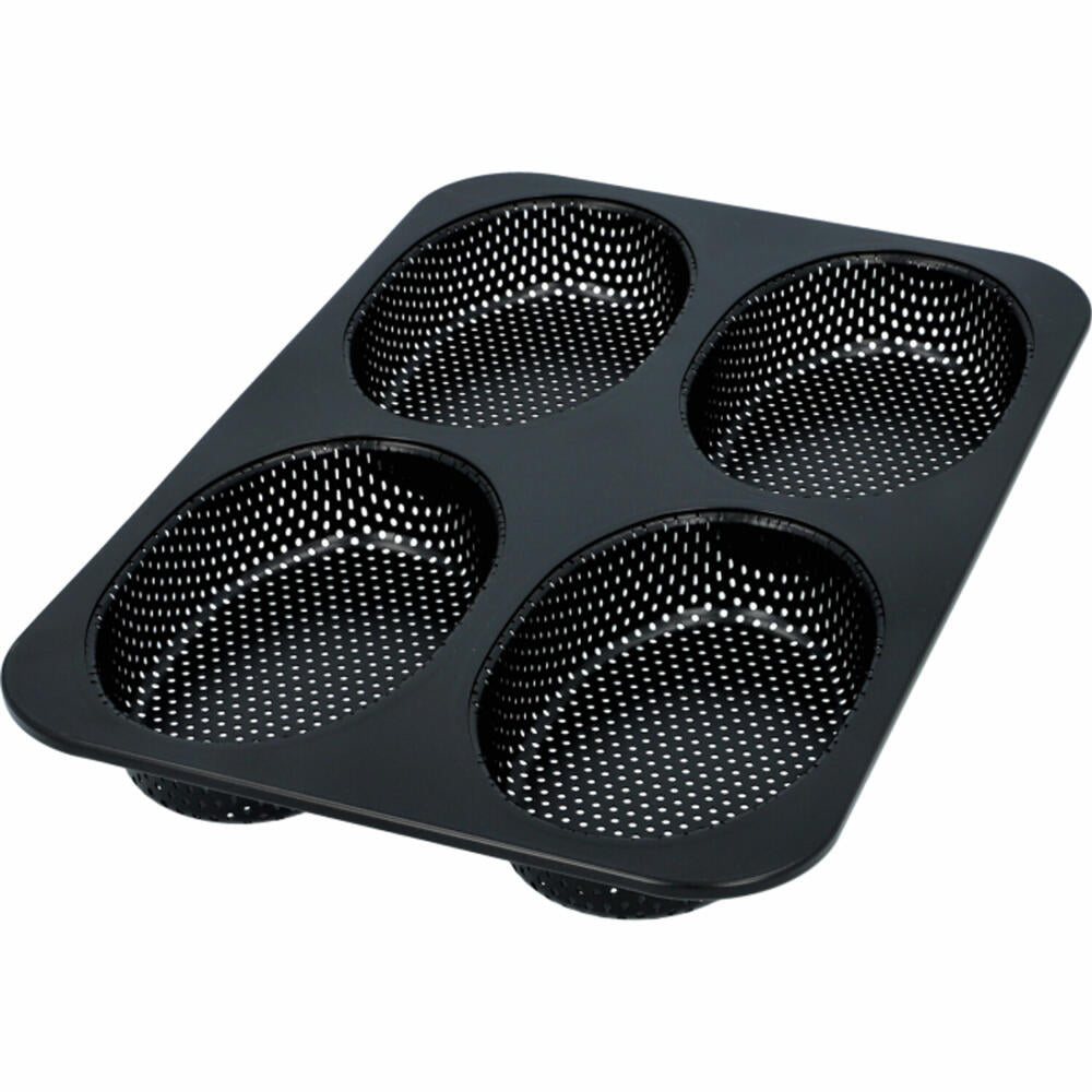 Birkmann Bread Buddies Brötchenblech, Backblech, Brötchenform, Backform, Perforiert, Karbonstahl, 20 x 30 cm, 331136