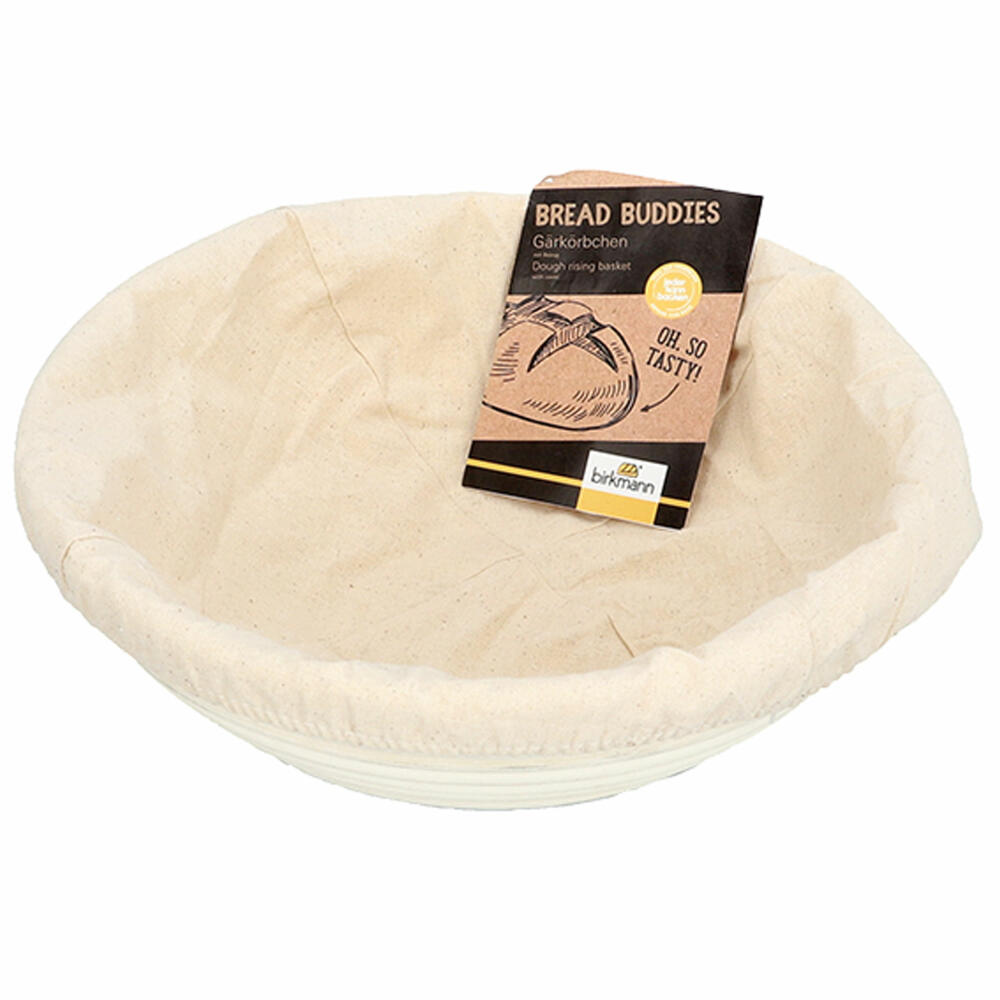 Birkmann Bread Buddies Gärkörbchen Rund, Gärkorb, Peddigrohr / Baumwolle, Ø 26.5 cm, 331327