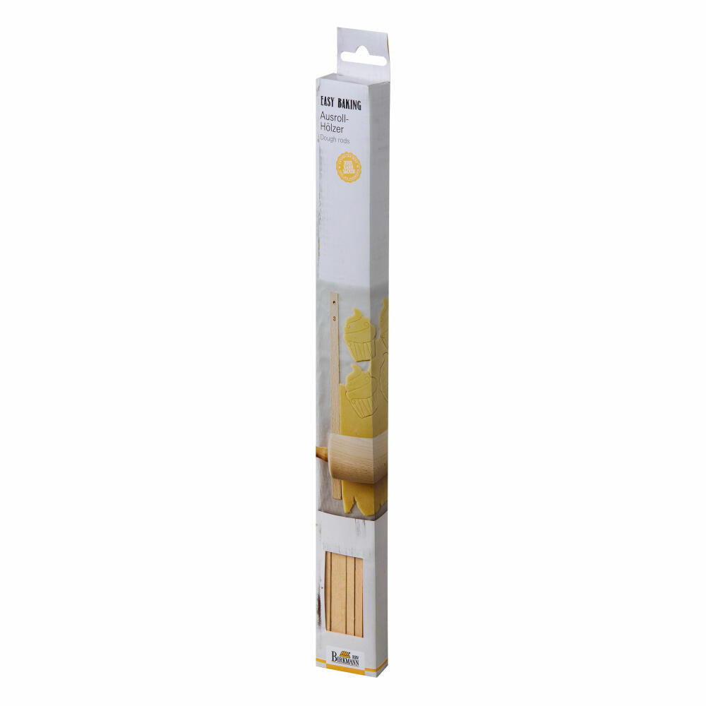 Birkmann Easy Baking Ausroll-Hölzer, Ausroller, Backzubehör, Küchenhelfer, Holz, 35 cm, 340558