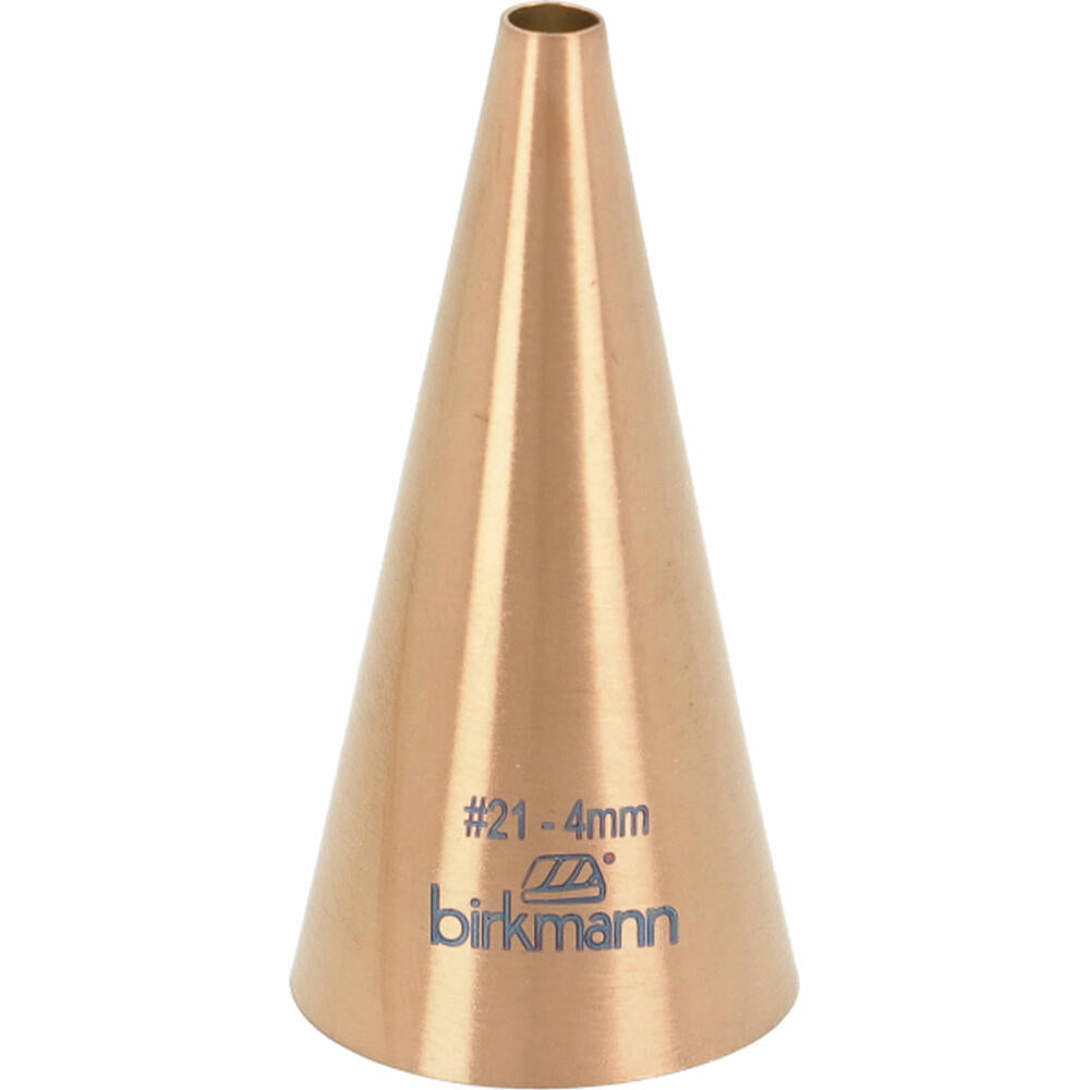 Birkmann perforated nozzle No. 21, piping nozzle, decorating nozzle, baking accessories, stainless steel, copper-colored, Ø 4 mm, 409026