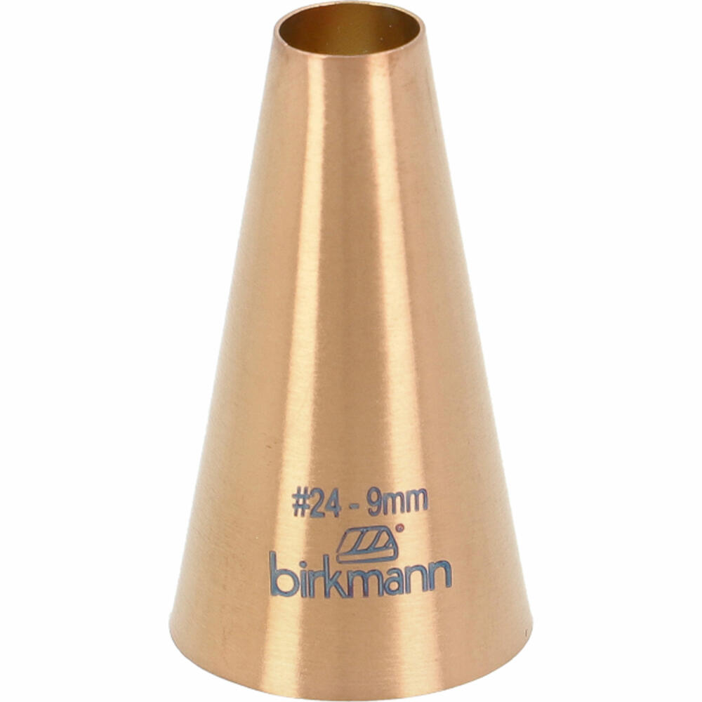 Birkmann perforated nozzle no. 24, piping nozzle, decorating nozzle, baking accessories, stainless steel, copper-colored, Ø 9 mm, 409057