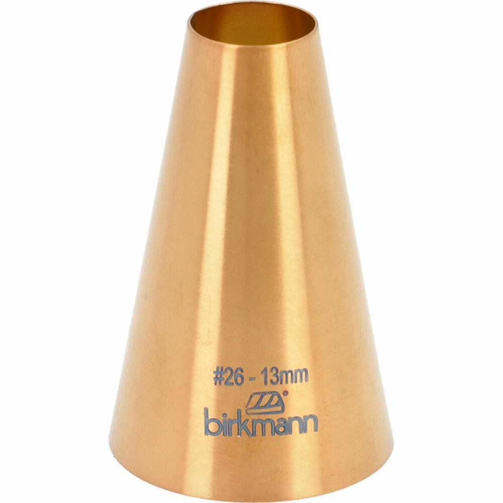 Birkmann perforated nozzle no. 26, piping nozzle, decorating nozzle, baking accessories, stainless steel, copper-colored, Ø 13 mm, 409071