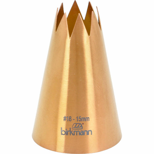 Birkmann Sterntülle Nr.18, Spritztülle, Garniertülle, Backzubehör, Edelstahl, Kupferfarben, Ø 15 mm, 409118