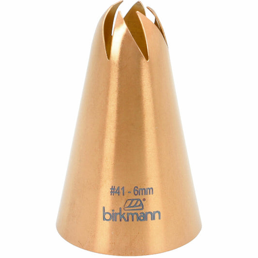 Birkmann Rosentülle Nr.41, Spritztülle, Garniertülle, Backzubehör, Edelstahl, Kupferfarben, Ø 6 mm, 409149