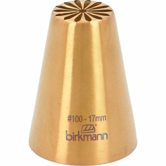 Birkmann Designtülle 1 Nr.100, Spritztülle, Garniertülle, Backzubehör, Edelstahl, Kupferfarben, Ø 17 mm, 409163