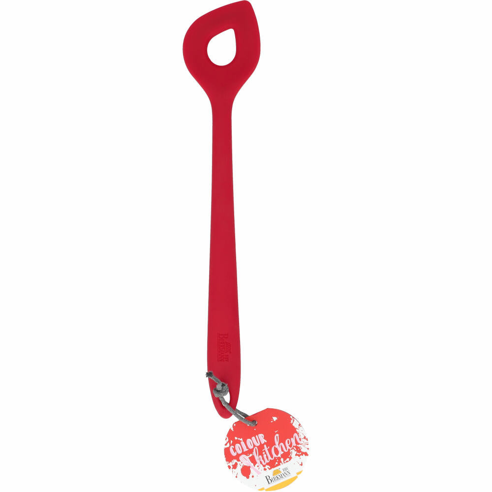 Birkmann Colour Kitchen Rührlöffel, Kochlöffel, Silikon mit Metallkern, Rot, 29.5 cm, 422254