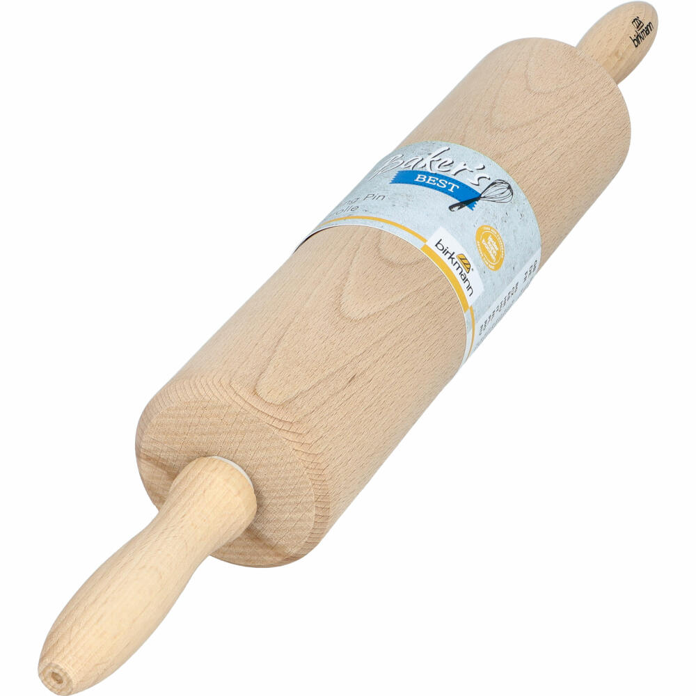 Birkmann Bakers Best rolling pin, rolling pin, baking accessories, beech wood, 25 cm, Ø 6 cm, 424128