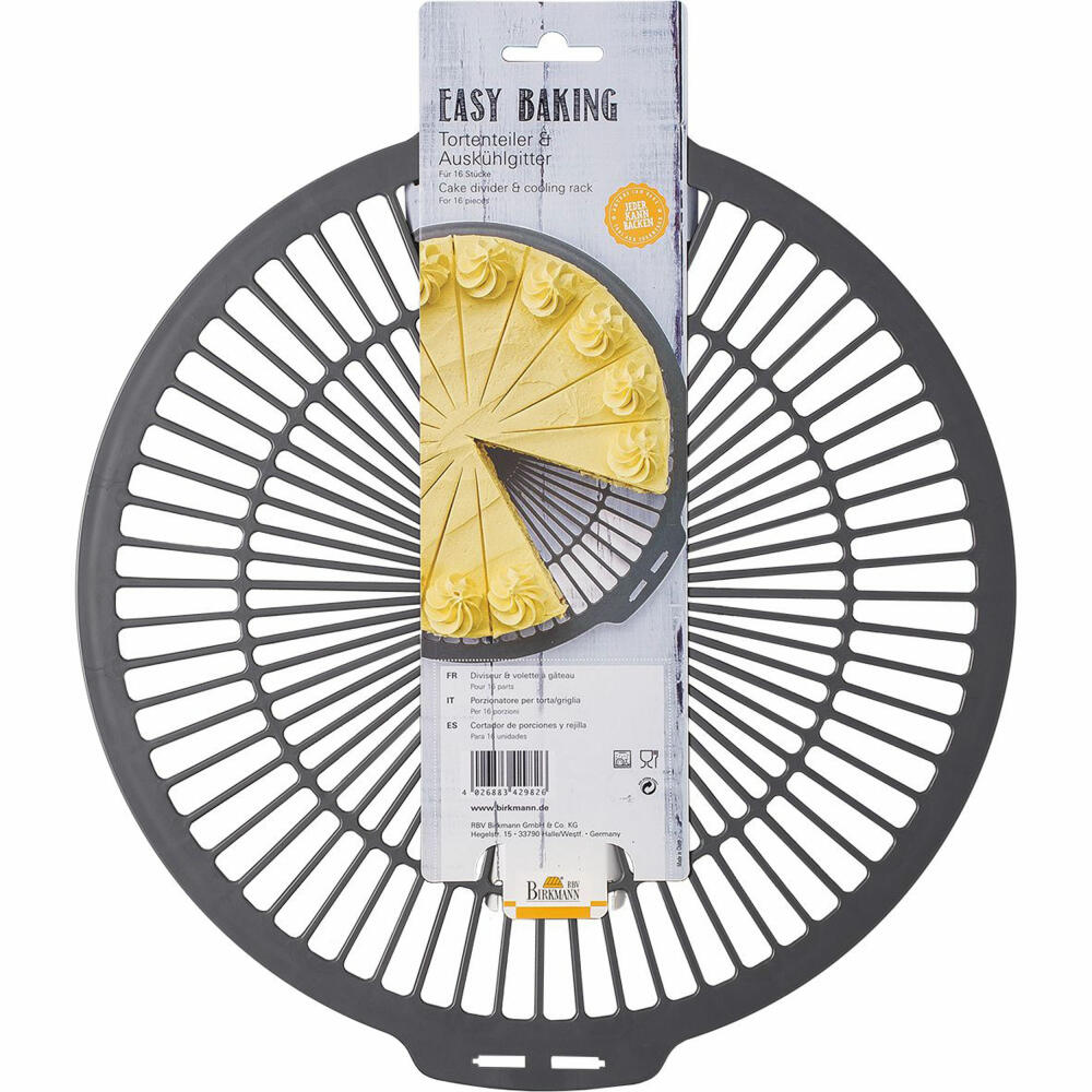 Birkmann Easy Baking Cake Divider &amp; Cooling Rack, Cooling Rack, Cake Divider, Baking Accessories, Plastic, 32 cm, 429826