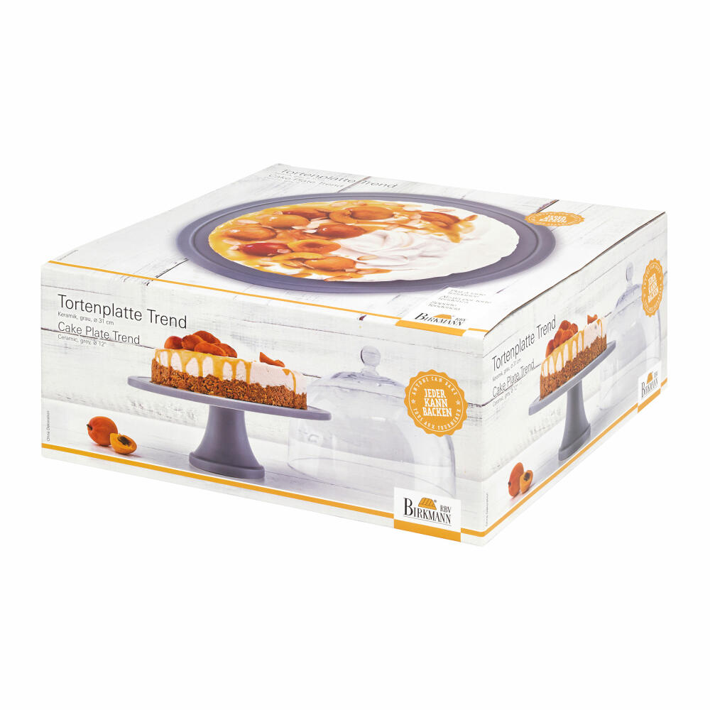 Birkmann cake plate Trend, cake plate, cake stand, ceramic, stone grey matt, Ø 31 cm, 443686