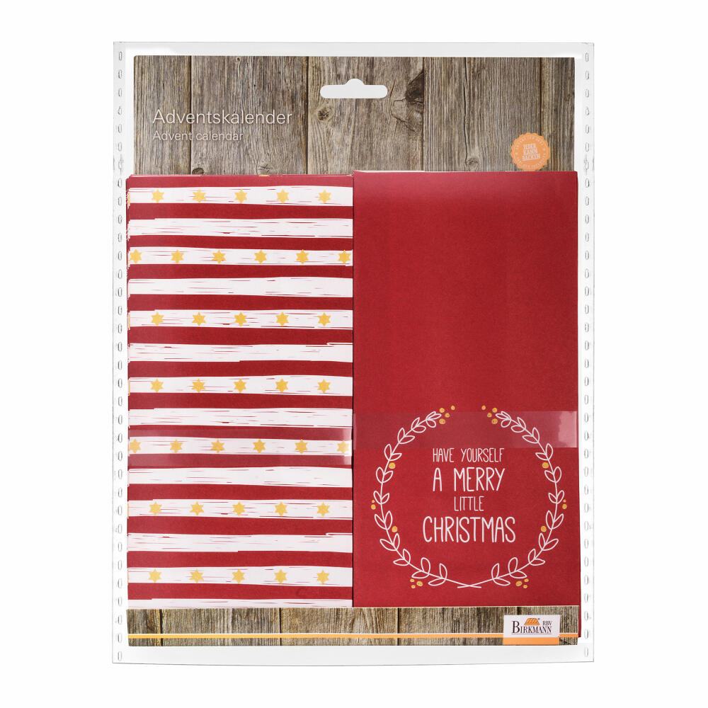 Birkmann Adventskalender Little Christmas, rot, 48-tlg., 10 x 21 x 5,5 cm
