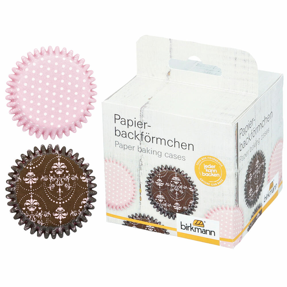 Birkmann paper baking cups, 100 pieces, baking cups, muffin baking pan, muffin pan, La Belle Rose, Ø 7 cm, 444744
