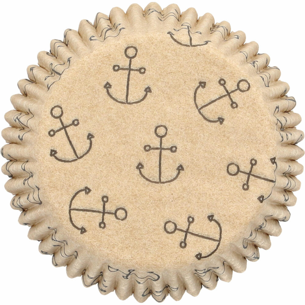 Birkmann Kraftpapierbackförmchen Ahoi, 75 Stück, Muffinbackförmchen, Papierbackförmchen, Papier, Ø 7 cm, 444928