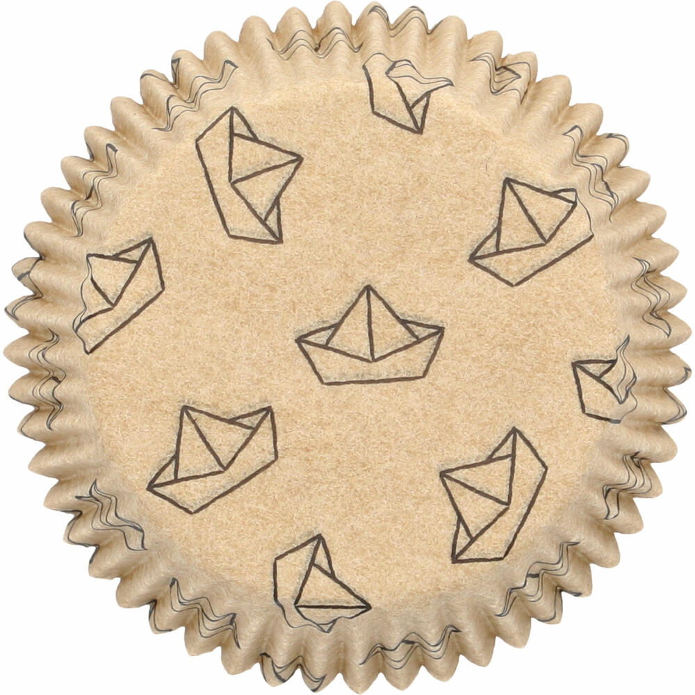 Birkmann Kraftpapierbackförmchen Ahoi, 75 Stück, Muffinbackförmchen, Papierbackförmchen, Papier, Ø 7 cm, 444928
