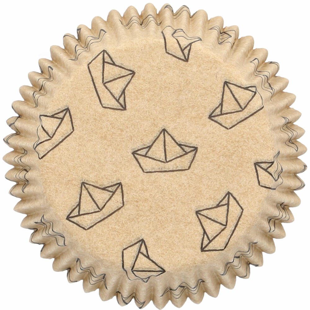 Birkmann Kraftpapierbackförmchen Ahoi, 75 Stück, Muffinbackförmchen, Papierbackförmchen, Papier, Ø 7 cm, 444928