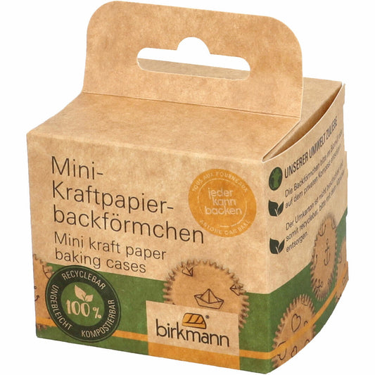 Birkmann Mini-Kraftpapierbackförmchen Ahoi, 75 Stück, Muffinbackförmchen, Papierbackförmchen, Papier, Ø 4 cm, 444935