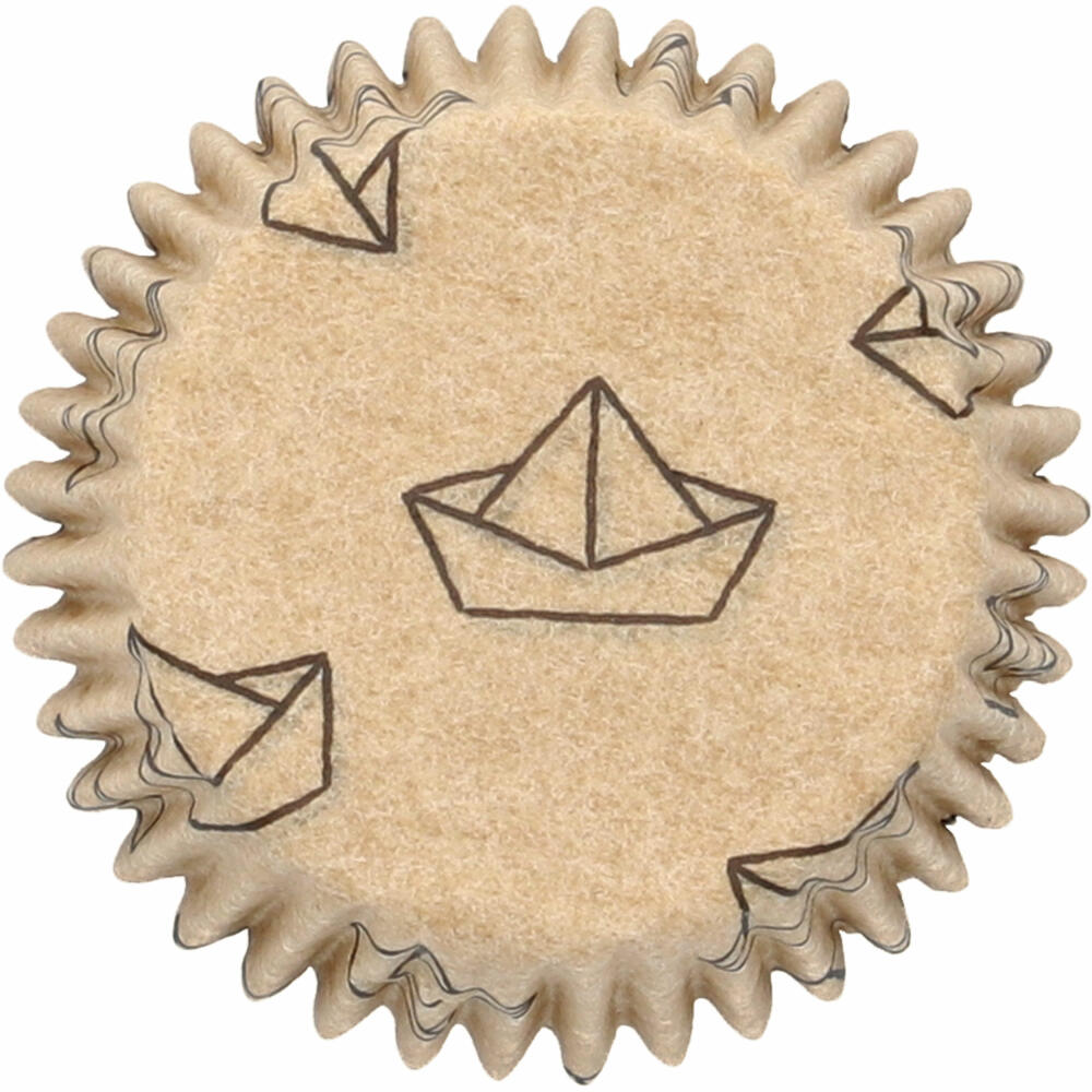 Birkmann Mini-Kraftpapierbackförmchen Ahoi, 75 Stück, Muffinbackförmchen, Papierbackförmchen, Papier, Ø 4 cm, 444935
