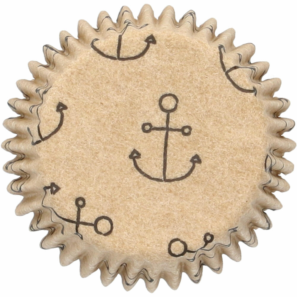 Birkmann Mini-Kraftpapierbackförmchen Ahoi, 75 Stück, Muffinbackförmchen, Papierbackförmchen, Papier, Ø 4 cm, 444935
