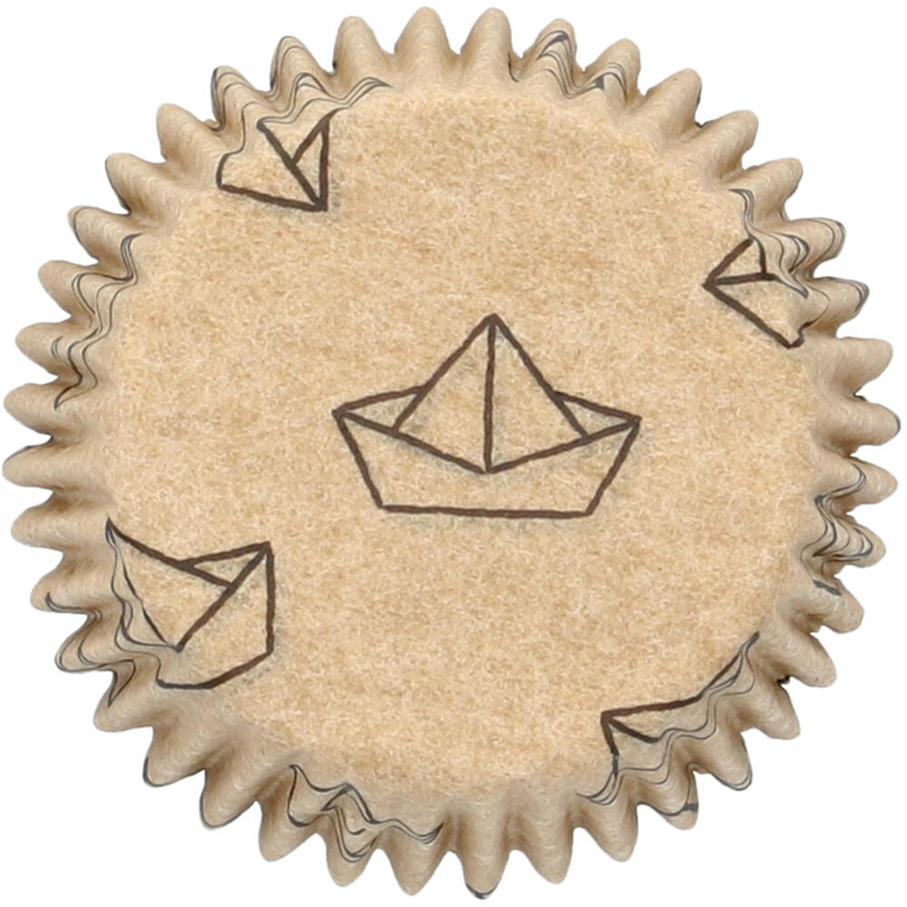 Birkmann Mini-Kraftpapierbackförmchen Ahoi, 75 Stück, Muffinbackförmchen, Papierbackförmchen, Papier, Ø 4 cm, 444935
