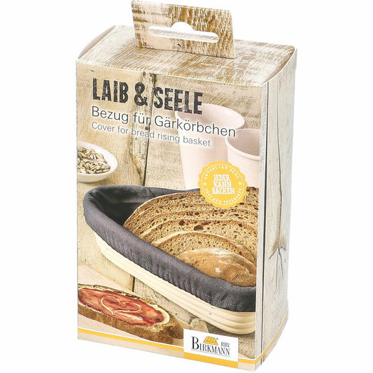 Birkmann Laib & Seele Bezug für Gärkörbchen Herz, passend für Artikel 209053 Körbchenbezug, Baumwolle, Schwarz, 700758