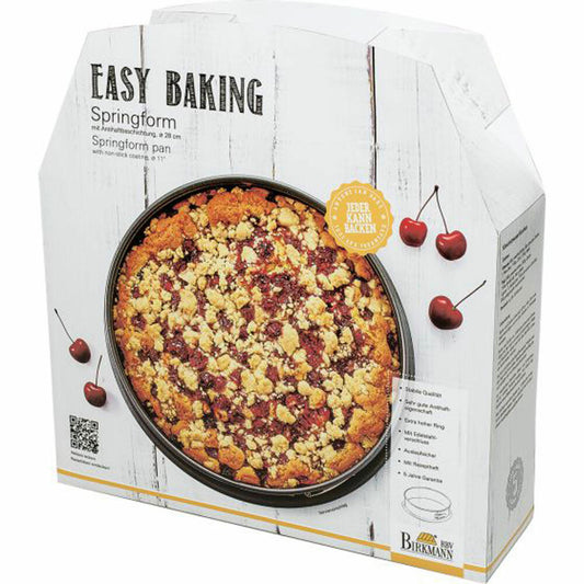 Birkmann Easy Baking Springform mit Einem Boden, Spring Form, Kuchenform, Servierboden, Anithaft, 28 cm, 881037