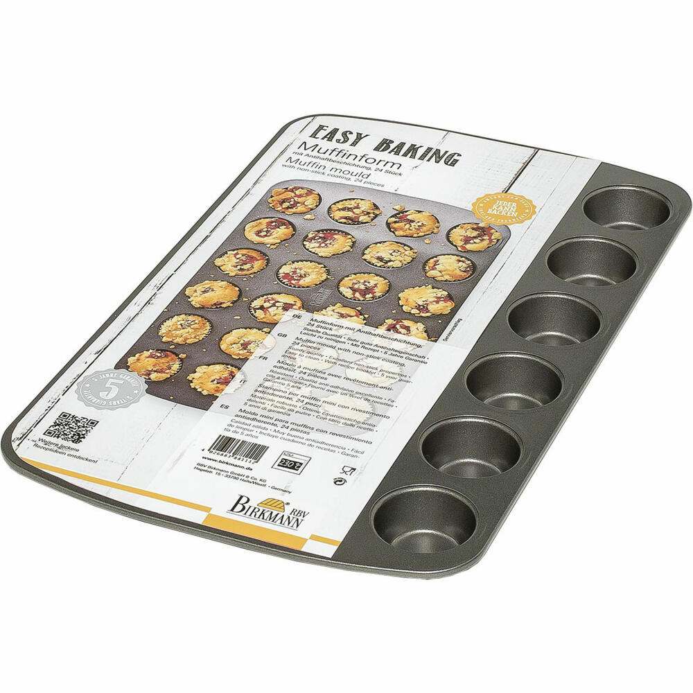 Birkmann Easy Baking Mini-Muffinform, Muffin Form, Kuchenform, Tortenform, Anithaft, 39 cm, 881112