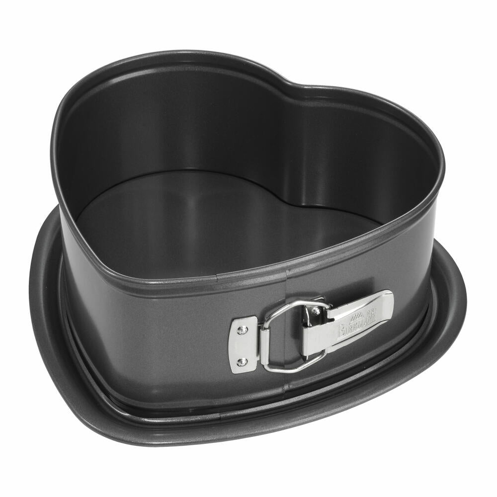 Birkmann Easy Baking Springform Herz, Backform, Kuchenform, Herzform, Backzubehör, Antihaftbeschichtet, Schwarz, 22 cm, 881501