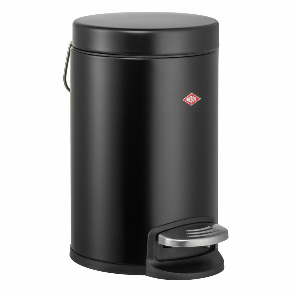 Wesco cosmetic bin 113, bathroom waste bin, waste bin, powder-coated sheet steel, matt black, 3 liters, 113022-73