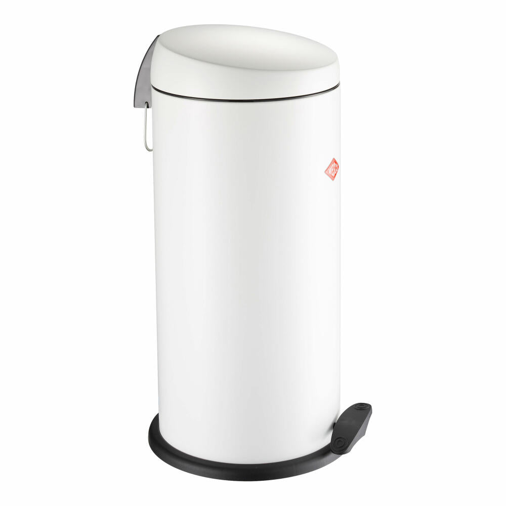 Wesco Capboy Maxi Treteimer, Abfalleimer, Mülleimer, Stahlblech, Weiß Matt, 22 L, 121531-74