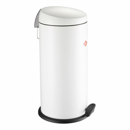 Wesco Capboy Maxi Treteimer, Abfalleimer, Mülleimer, Stahlblech, Weiß Matt, 22 L, 121531-74